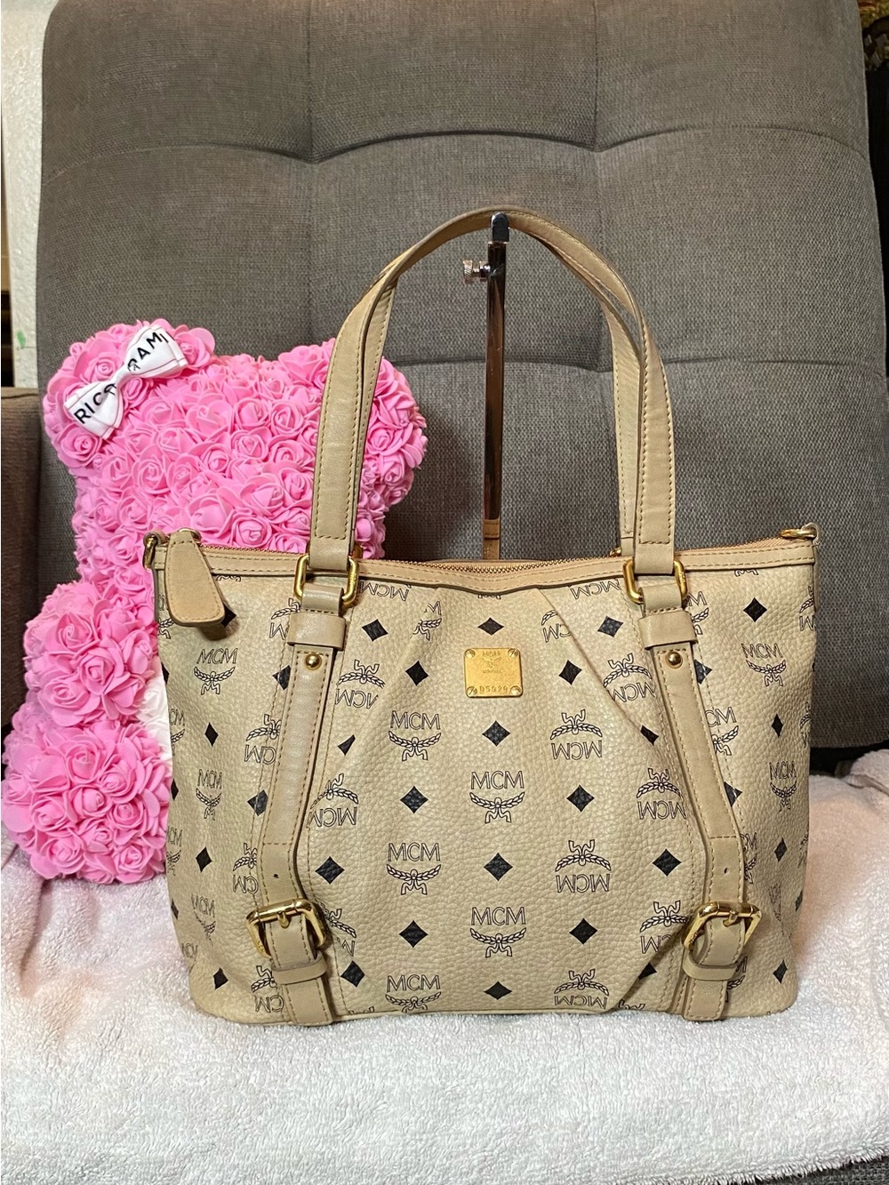 GUC MCM Beige 2 Way Tote Bag